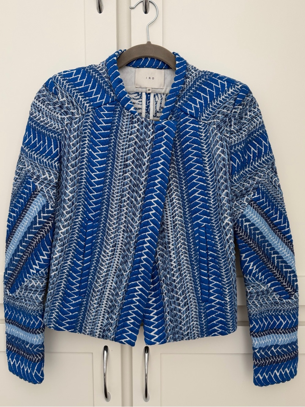 Iro Blue Knit Ozaka Zip Jacket - 38